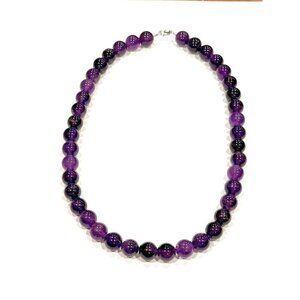 FP CHINA Sterling Silver 925 PURPLE AMETHYST SUGILITE 20" BEADED Necklace EUC
